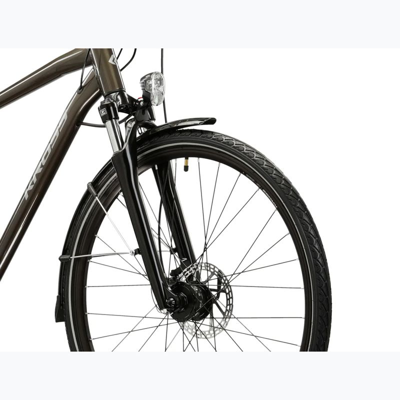 Férfi trekking kerékpár KROSS Trans 4.0 brown/silver/gloss 5