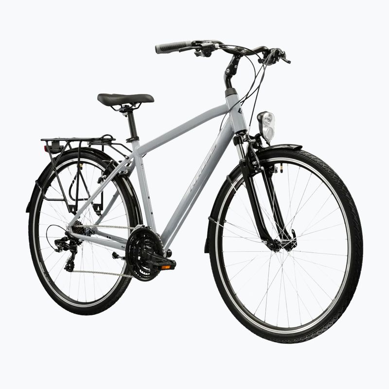 Férfi trekking kerékpár KROSS Trans 1.0 grey/black/gloss 2