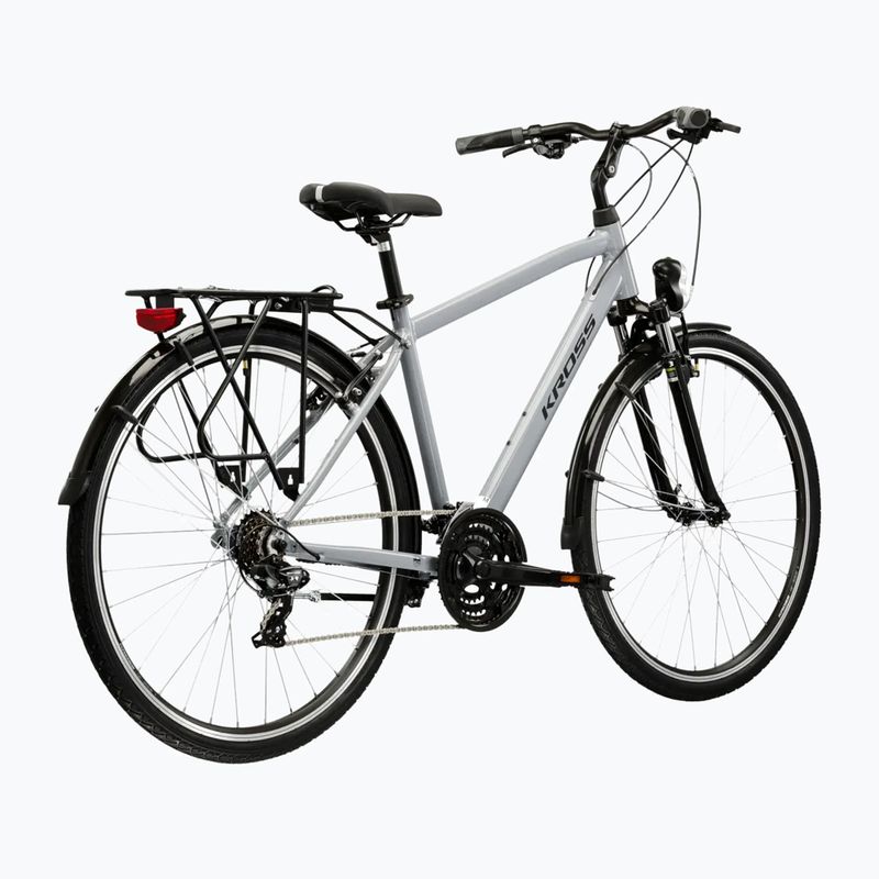Férfi trekking kerékpár KROSS Trans 1.0 grey/black/gloss 3