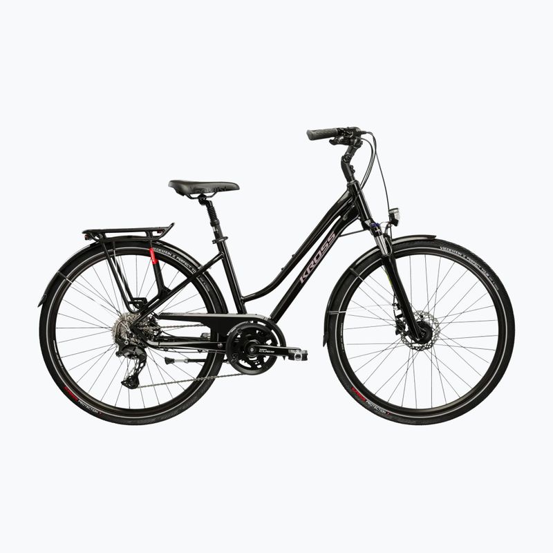 Női trekking kerékpár KROSS Trans 7.0 In black/pink/gloss