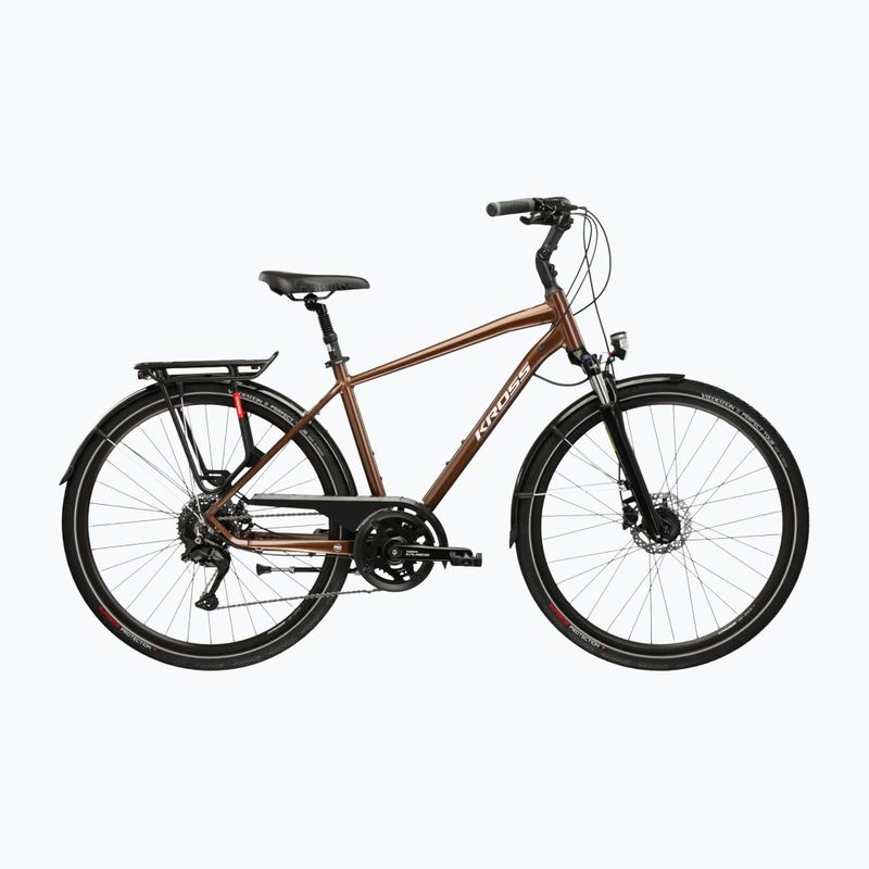 Trekking kerékpár KROSS Trans 5.0 brown/silver/gloss