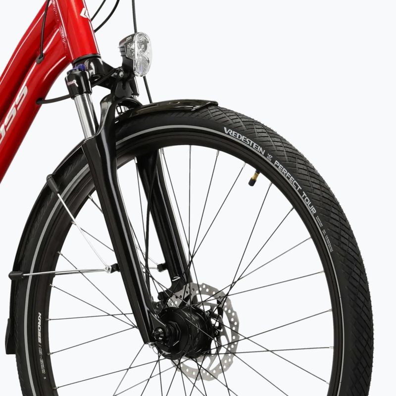 Női trekking kerékpár KROSS Trans 5.0 In red/silver/gloss 5