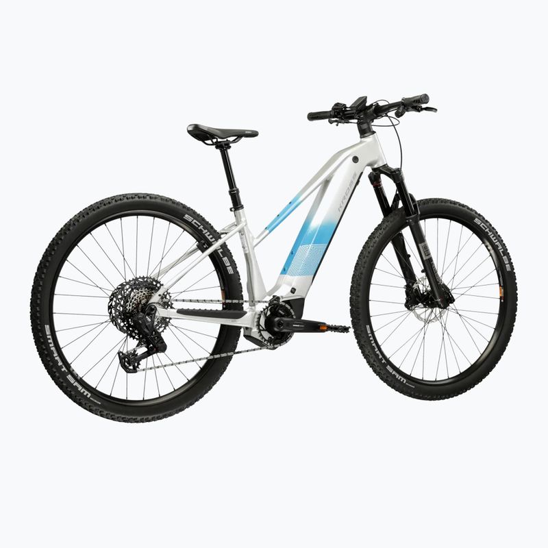 Női elektromos kerékpár KROSS Influx Hyb 5.0 W 29 cells 800 Wh silver/blue/gloss 3