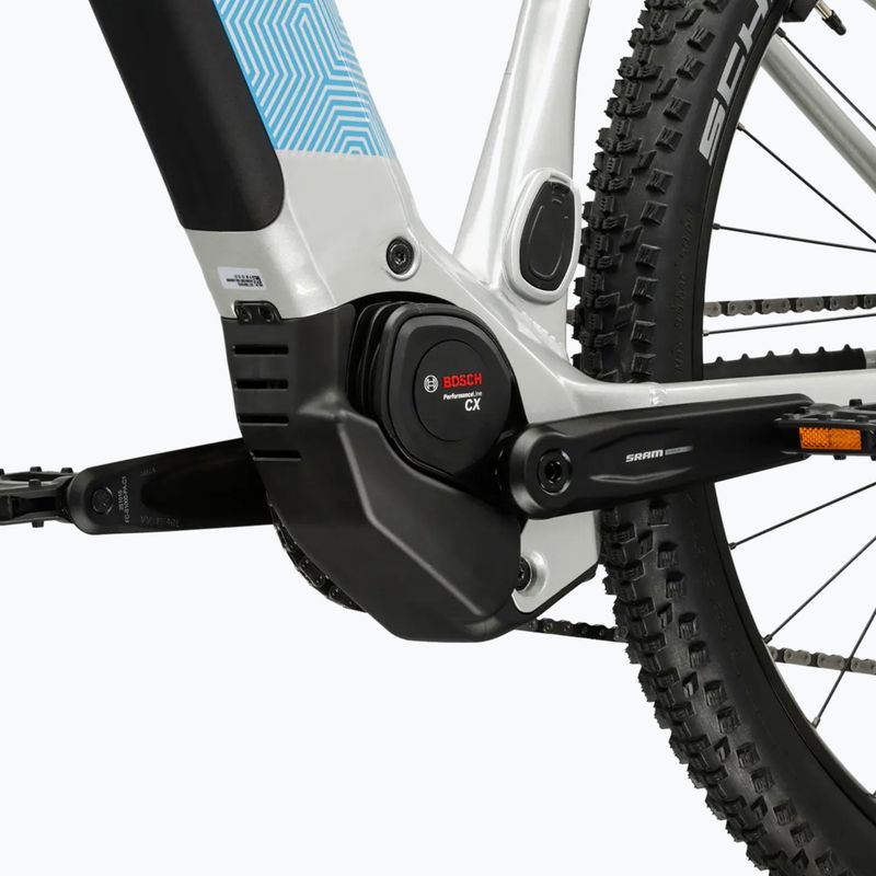 Női elektromos kerékpár KROSS Influx Hyb 5.0 W 27.5 el. 800 Wh silver/blue/gloss 9