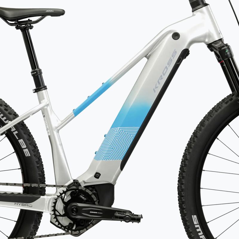 Női elektromos kerékpár KROSS Influx Hyb 5.0 W 27.5 el. 800 Wh silver/blue/gloss 11