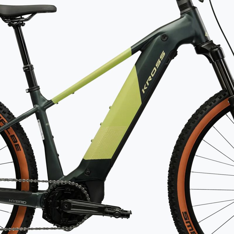 Elektromos kerékpár KROSS Influx Hyb 4.0 29 el. 800 Mh green/khaki/matte 12