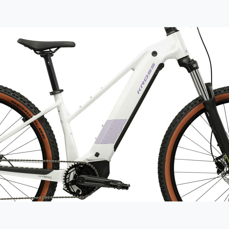Női elektromos kerékpár KROSS Influx Hyb 2.0 27,5 el. 600 Wh pearl/purple/gloss 13