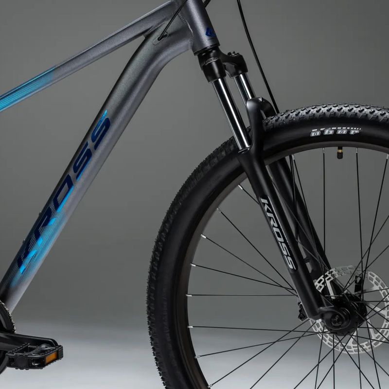 Hegyi kerékpár KROSS Hexagon X200 27,5" grey/blue/matte 19
