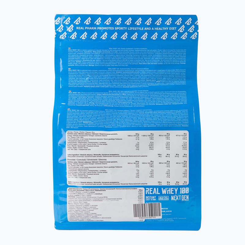 Real Pharm Real 2000g vaníliás-körtés fehérje kiegészítő 708793 2