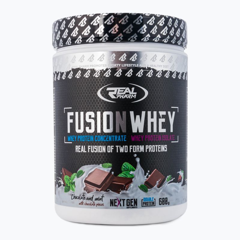 Real Pharm Fusion 600g csokoládé-menta 709356 fehérje kiegészítő
