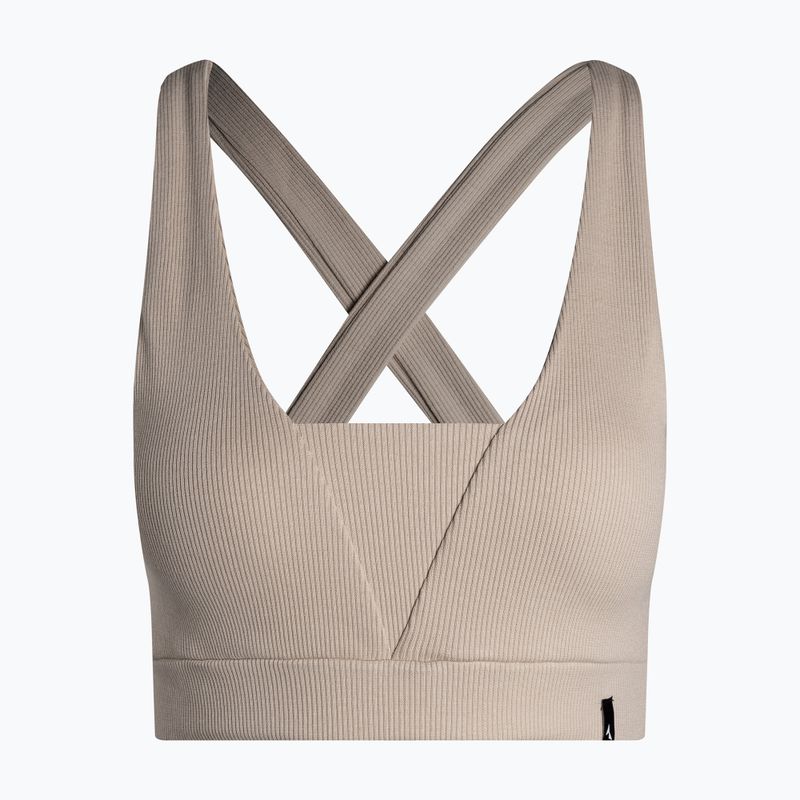 Női edzőmelltartó Carpatree Mellow Rib bézs CPW-SB-179-BE