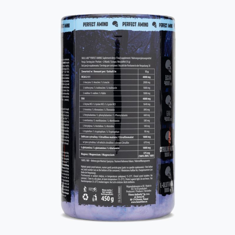 Aminosavak Fitness Authority Skull Labs Perfect Amino 450 g blackberry/pineapple 2