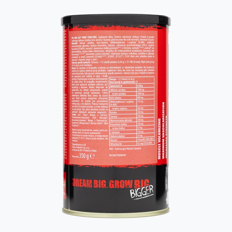 Fitness Authority kiegészítő Bad Ass Pump Stim-Free 350 g egzotikum 2