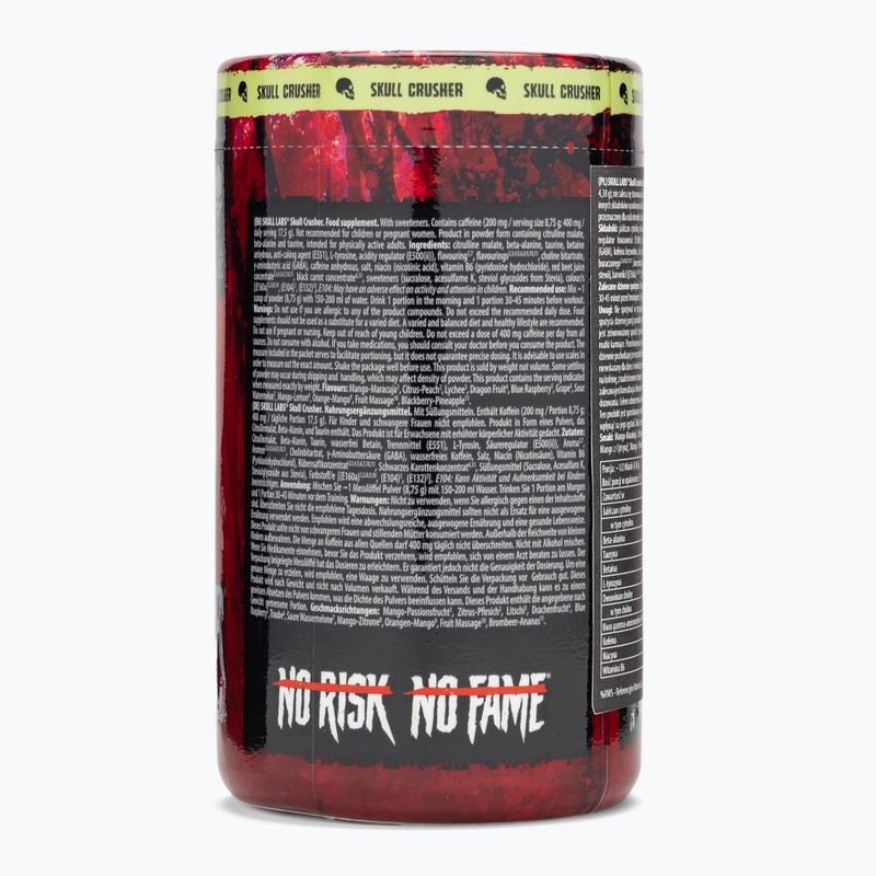 Edzés előtti táplálékkiegészítő Fitness Authority Skull Labs Skull Crusher 350 g dragon fruit 3