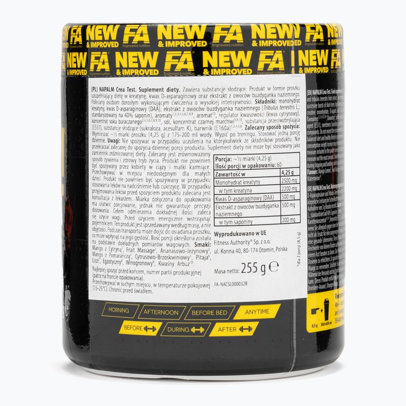 Kreatin Fitness Authority Napalm Crea Test 255 g mango/lemon 2