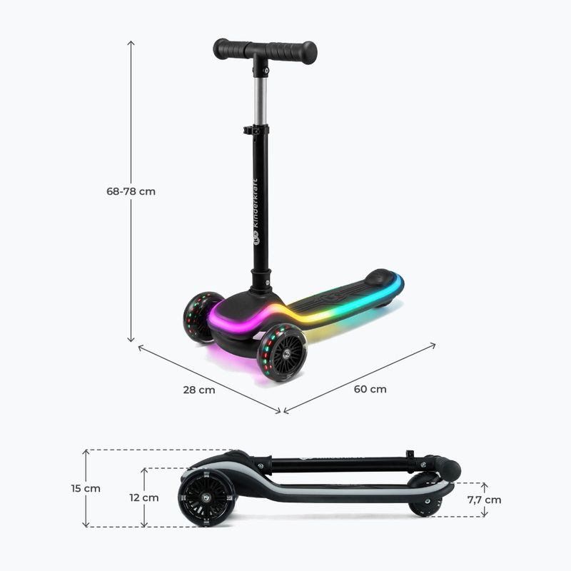 Gyermek háromkerekű roller Kinderkraft Raket black 2