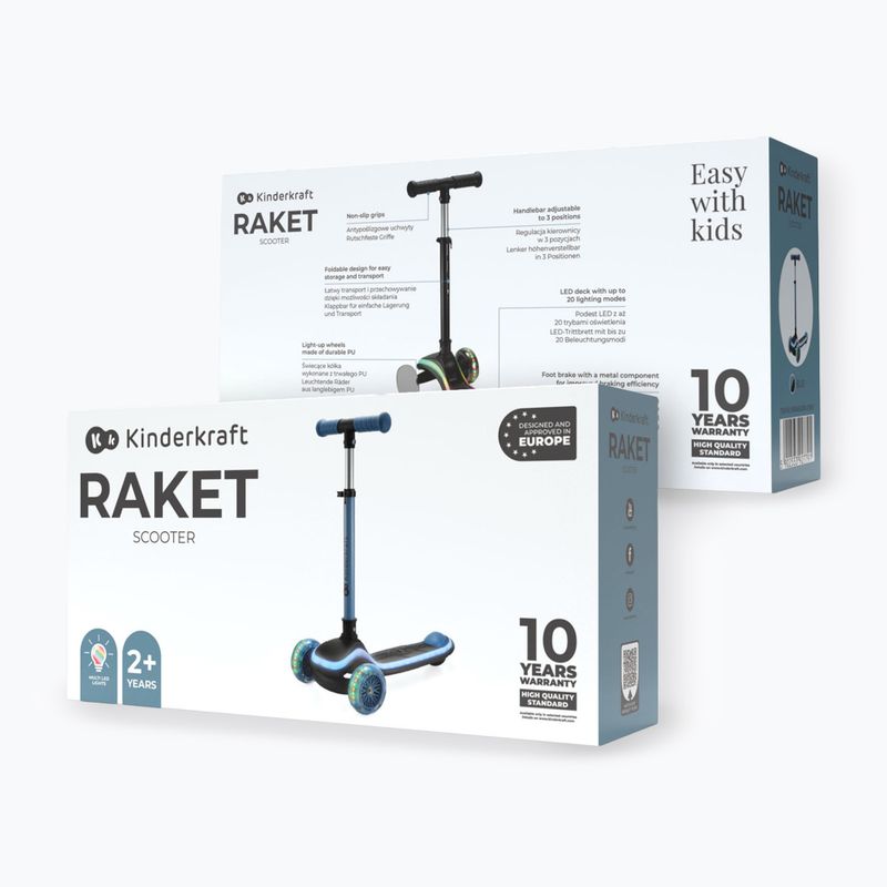 Gyermek háromkerekű roller Kinderkraft Raket blue 8