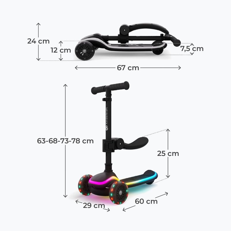 Gyermek háromkerekű roller Kinderkraft Raket Up black 2