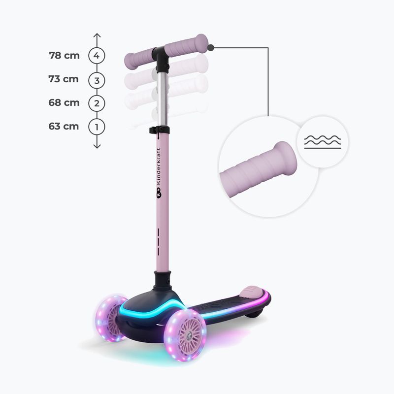 Gyermek háromkerekű roller Kinderkraft Raket Up pink 13