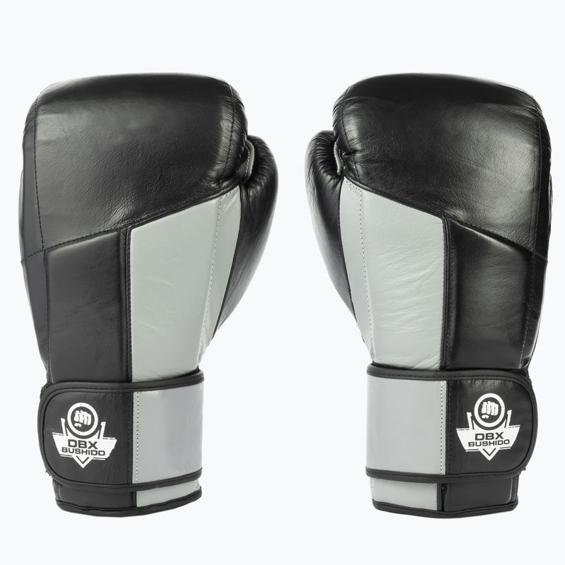 Bushido Muay Thai bokszkesztyűk természetes bőr fekete ARB-431sz-14oz