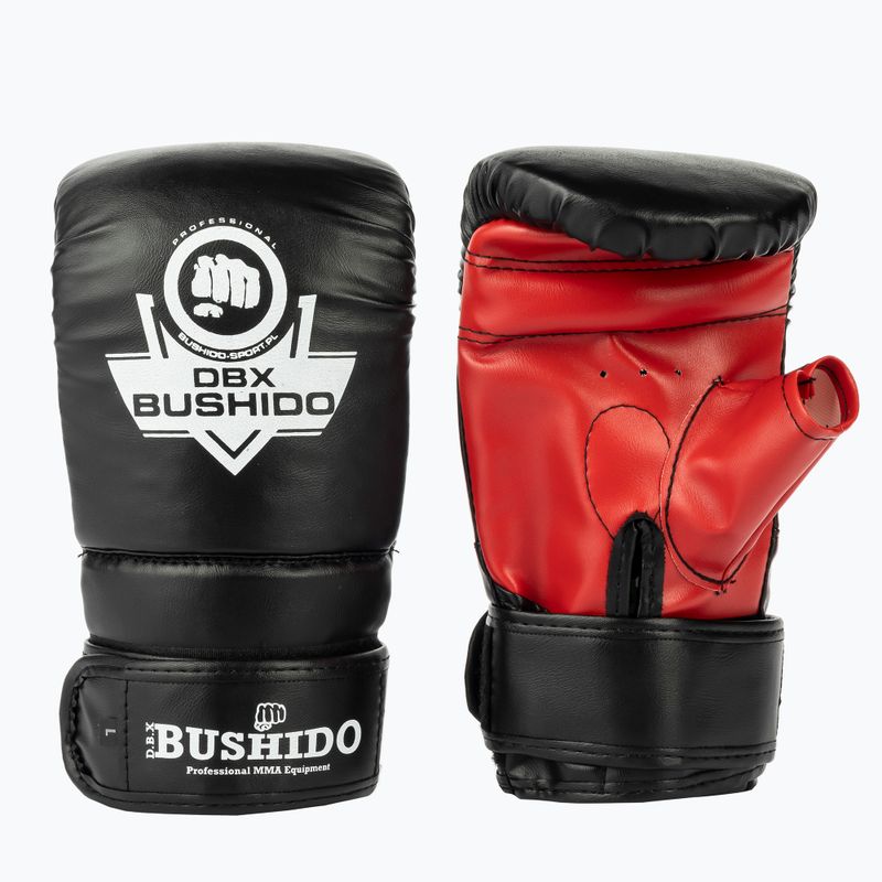 Bushido boxkesztyű zsákos edzéshez fekete Rp4 3