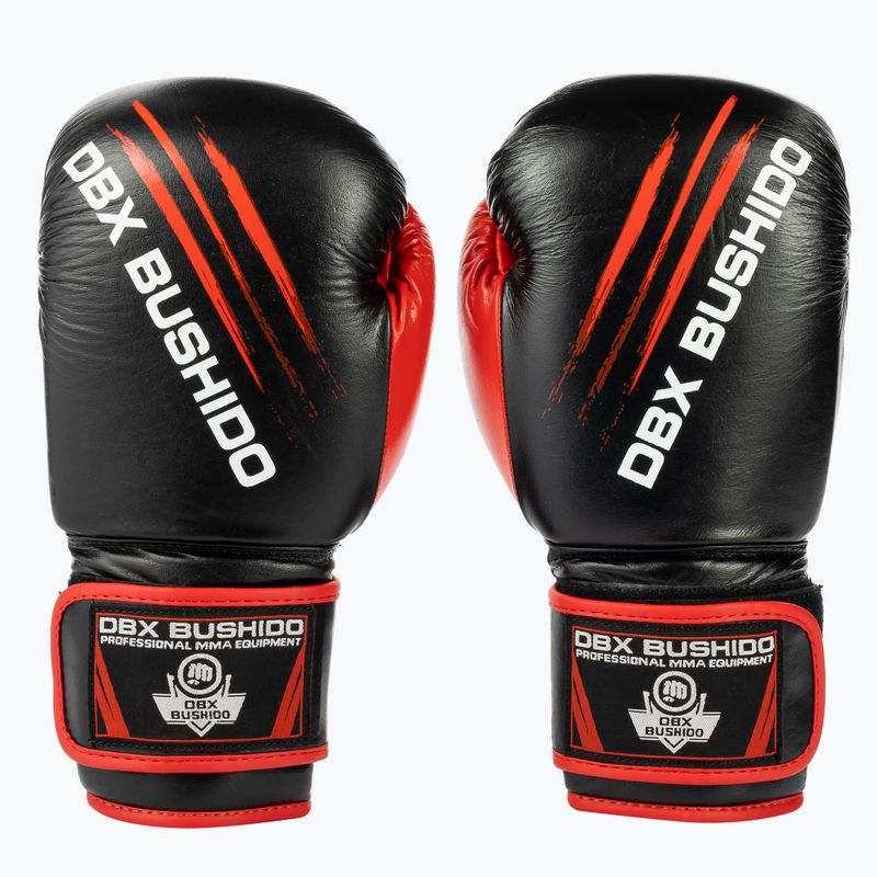 Bushido férfi sparring kesztyű bőr fekete ARB-415 14oz