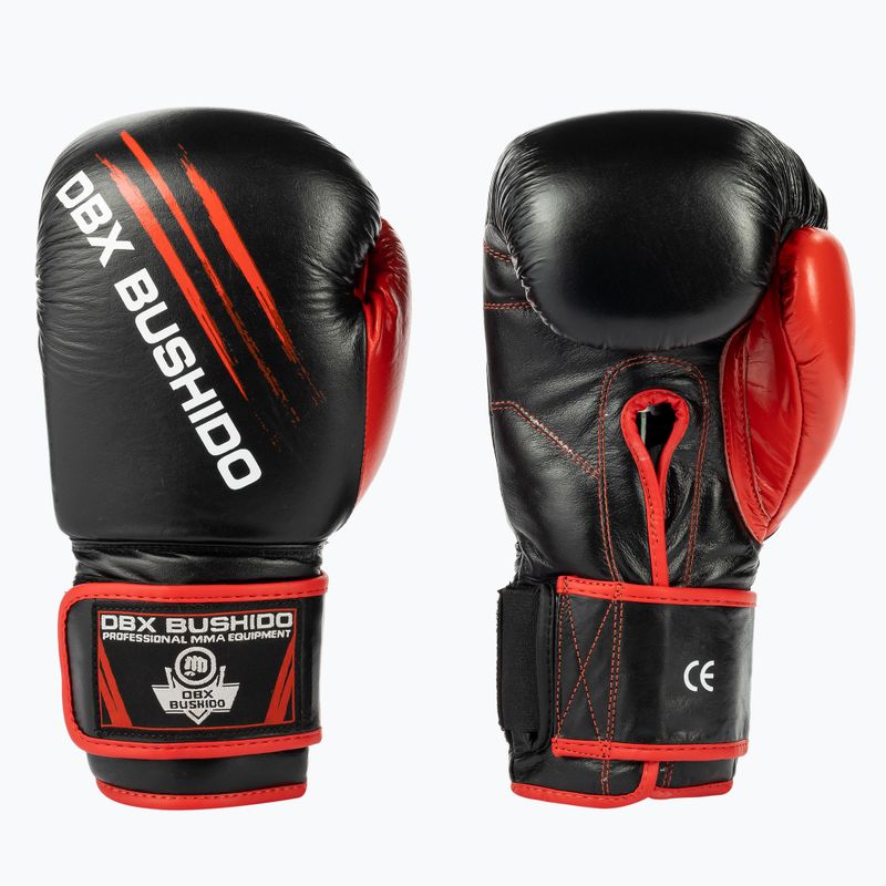 Bushido férfi sparring kesztyű bőr fekete ARB-415 14oz 3