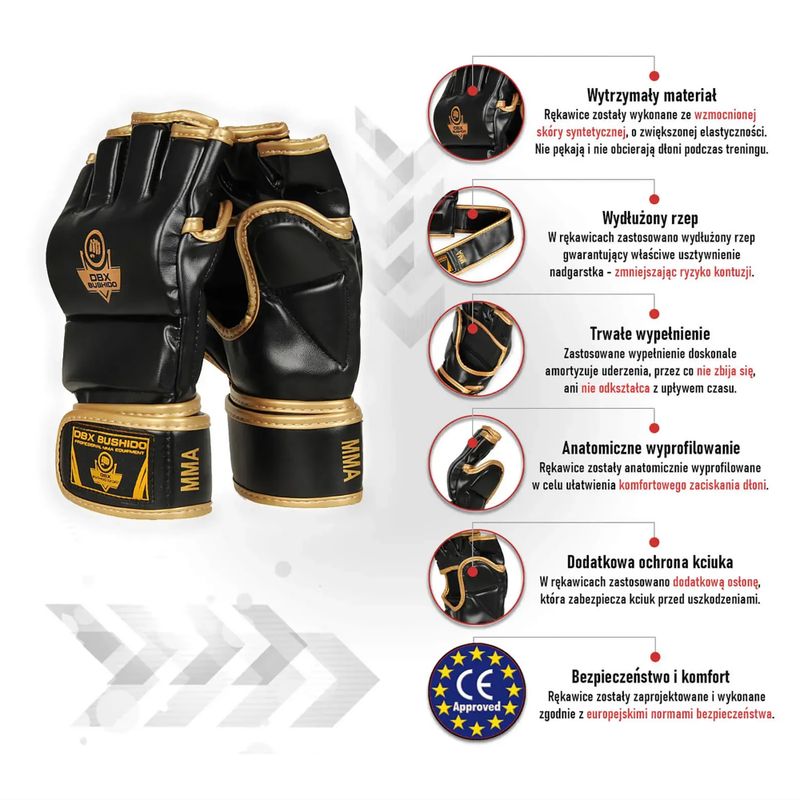 DBX BUSHIDO grappling kesztyű fekete E1V8 8