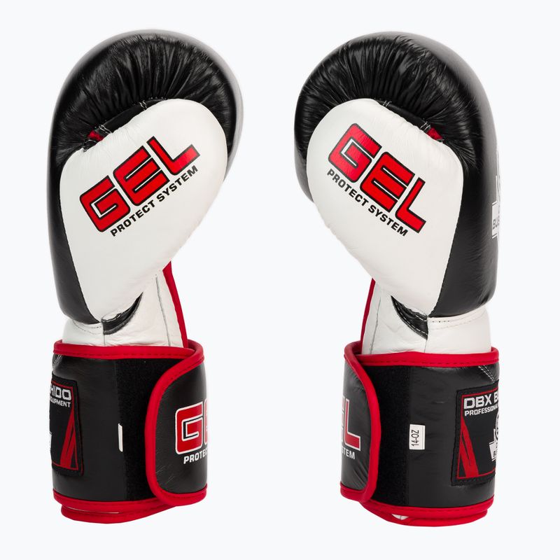 Bushido természetes bőrből készült bokszkesztyűk Gel technológiával fekete B-2v11a-12oz 4