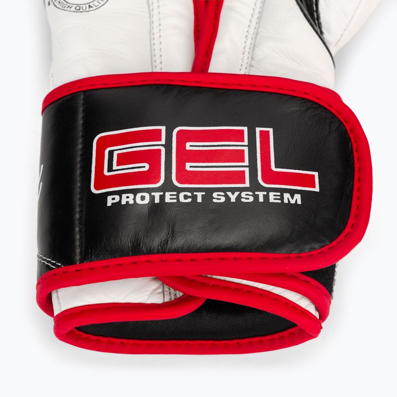 Bushido természetes bőrből készült bokszkesztyűk Gel technológiával fekete B-2v11a-12oz 6