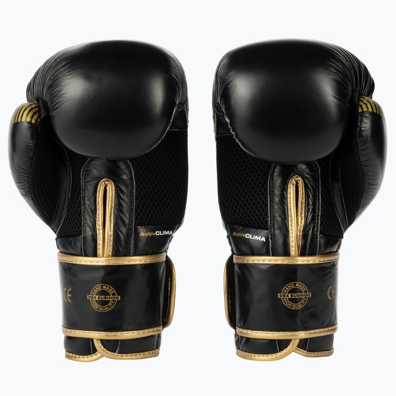 Bushido bokszkesztyűk természetes bőr fekete B-2v13-10oz 2