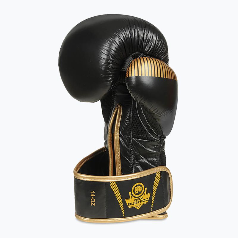 Bushido bokszkesztyűk természetes bőr fekete B-2v13-10oz 10
