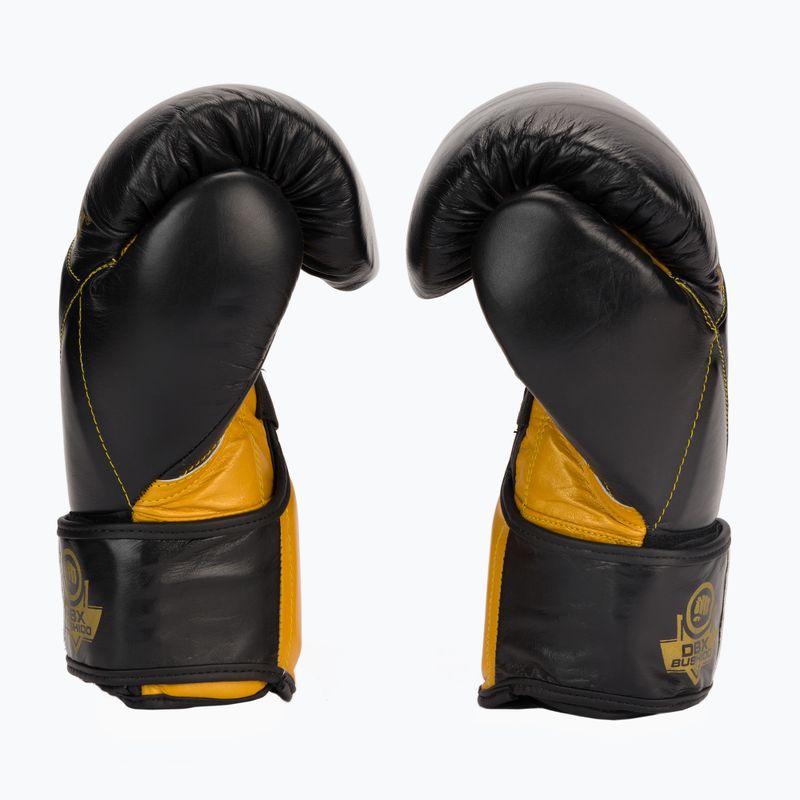 Bushido Természetes bőr bokszkesztyűk fekete B-2v14-10oz 4