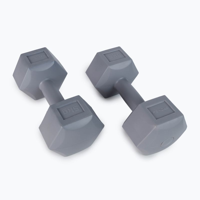 Spokey Monster II 2x5 kg súlyzók szürke 920900 2