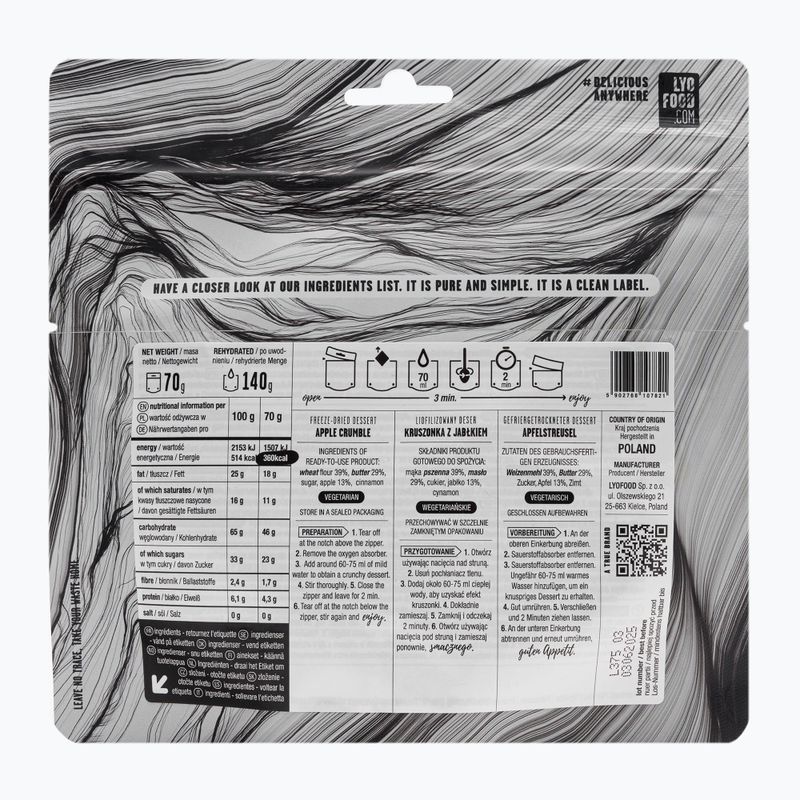 Fagyasztva szárított élelmiszer LYOFOOD Apple crumble LF-7821 2