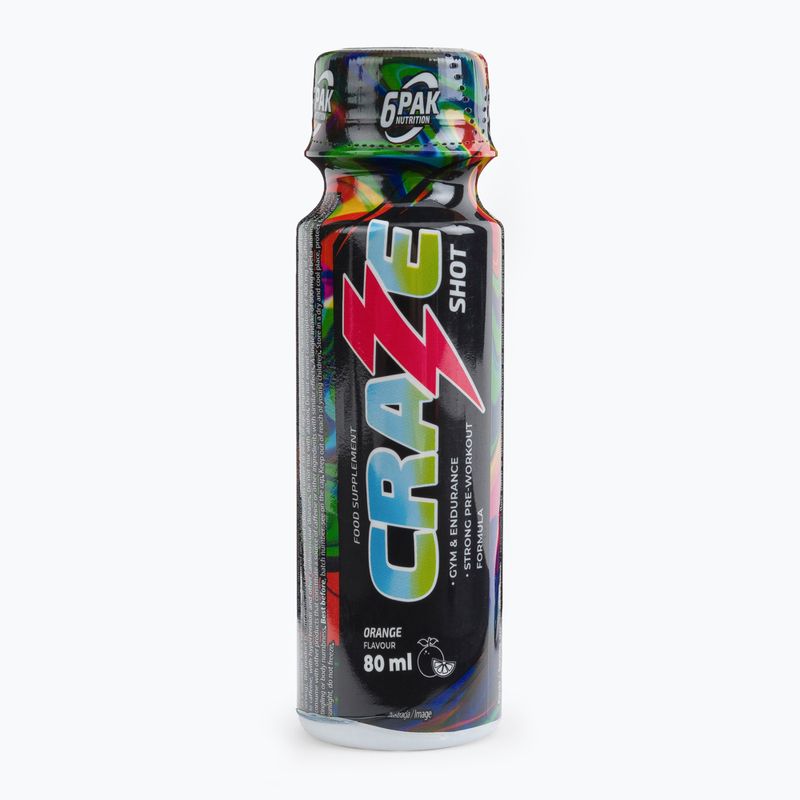 6PAK Craze Pre-workout Shot 80ml narancssárga PAK/242