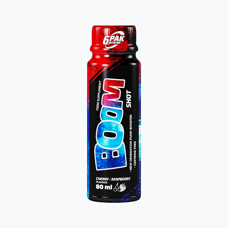 6PAK Boom Shot edzés előtti edzés 80ml cseresznye-málna PAK/250