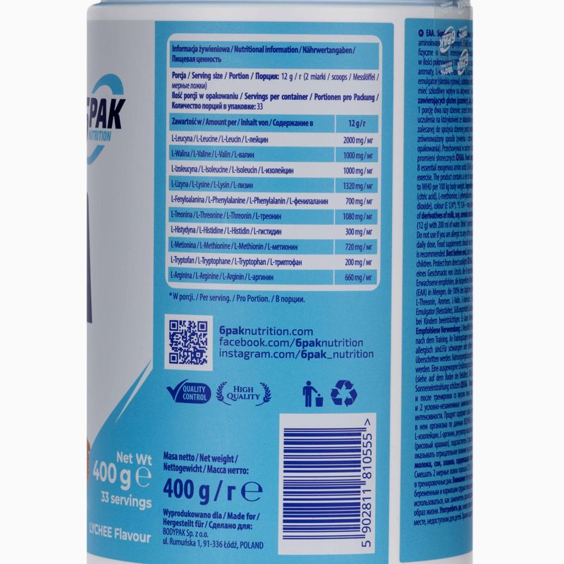 EAA 6PAK aminosavak 400g licsi PAK/136#LICZI 3