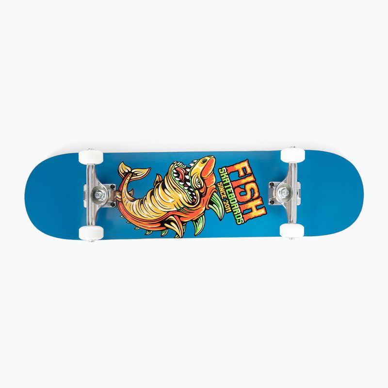 Fish Skateboards Zack Kezdő klasszikus gördeszka 8.0' kék SKATE-ZAC-SIL-WHI 4