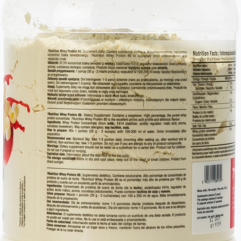 Tejsavó 7Nutrition Protein 80 fehér csokoládé-eper 7Nu000315 2