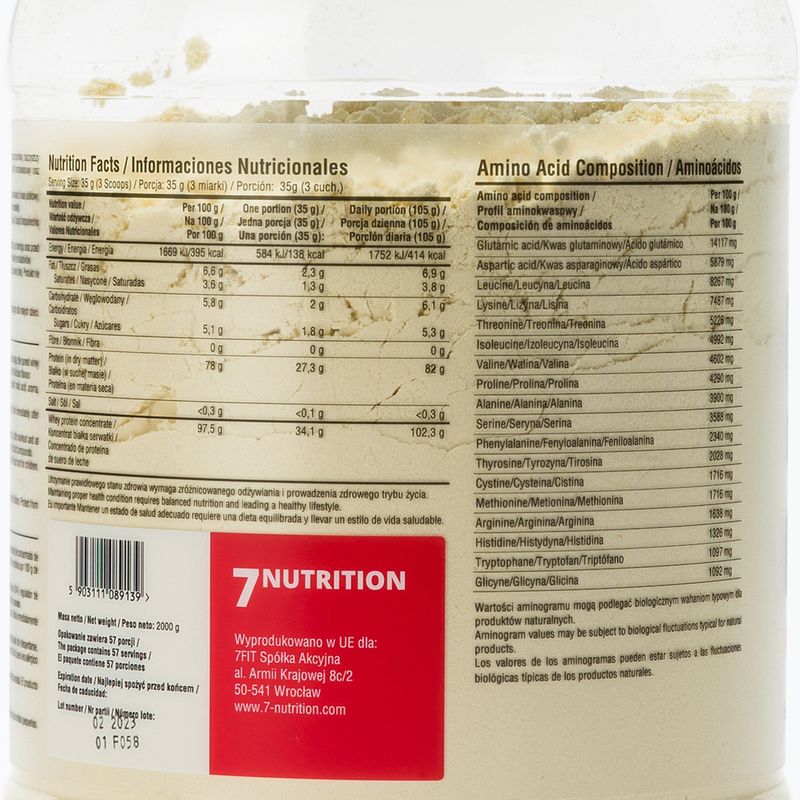 Tejsavó 7Nutrition Protein 80 fehér csokoládé-eper 7Nu000315 3