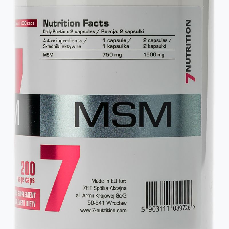 MSM 750mg 7Nutrition ízületi regeneráció 200 kapszula 7Nu000139 3