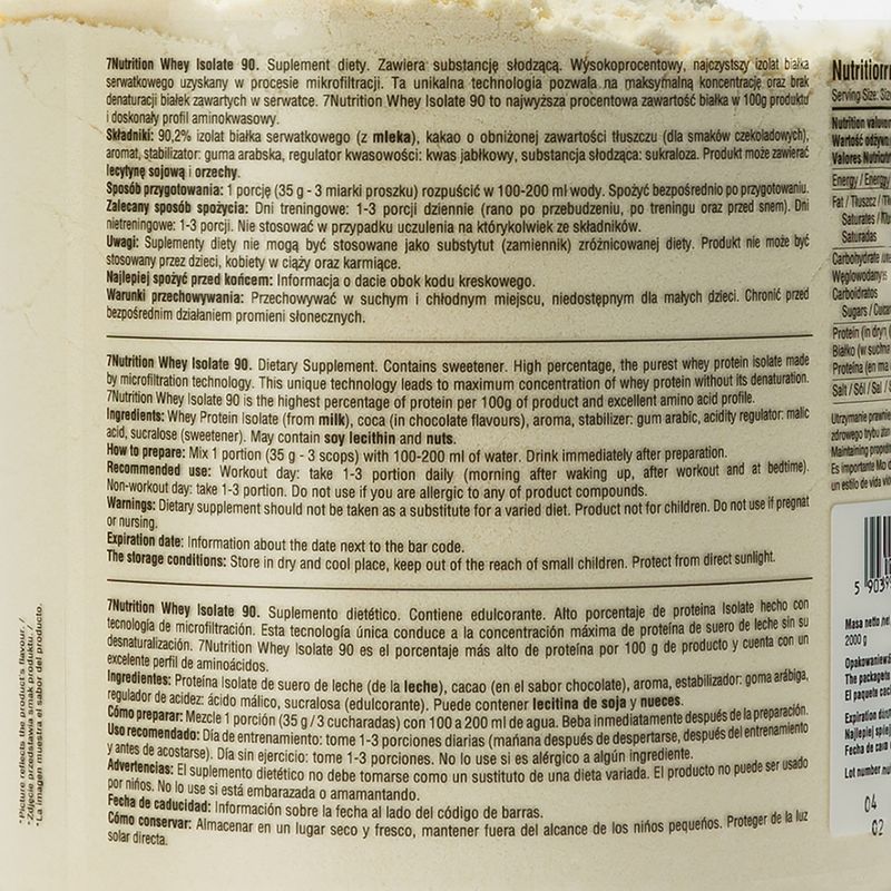 Tejsavó 7Nutrition Izolátum 90 málna 7Nu000190