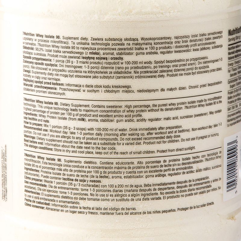 Tejsavó 7Nutrition Izolátum 90 eper-banán 7Nu000191