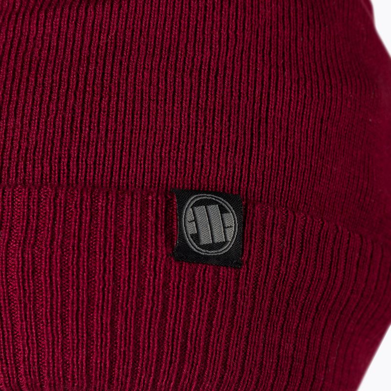 Férfi téli sapka Pitbull West Coast Beanie Small Logo burgundy 3