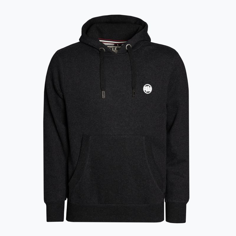 Férfi pulóver Pitbull West Coast Hooded Small Logo 21 charcoal