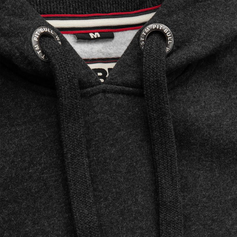 Férfi pulóver Pitbull West Coast Hooded Small Logo 21 charcoal melange 4