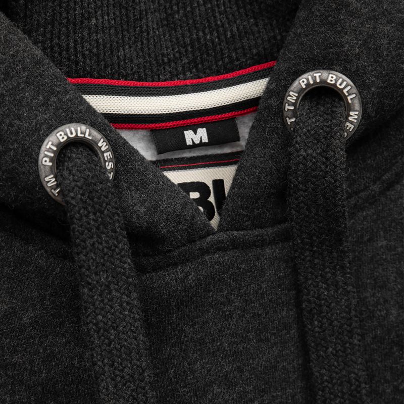 Férfi pulóver Pitbull West Coast Hooded Small Logo 21 charcoal melange 5