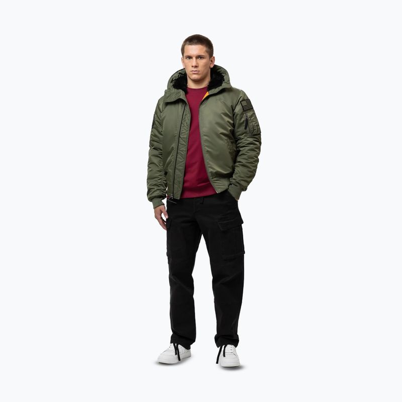 Férfi bomberdzseki Pitbull Sherpa Hooded Bomber olive 2