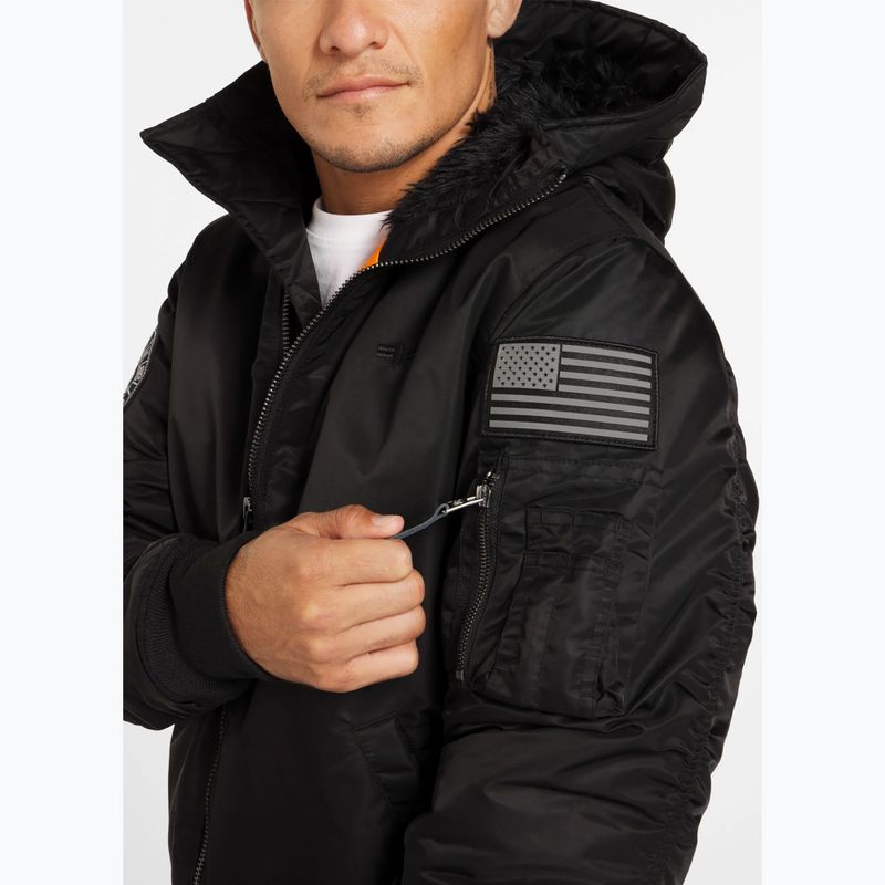 Férfi dzseki Pitbull Sherpa Hooded Bomber black 6